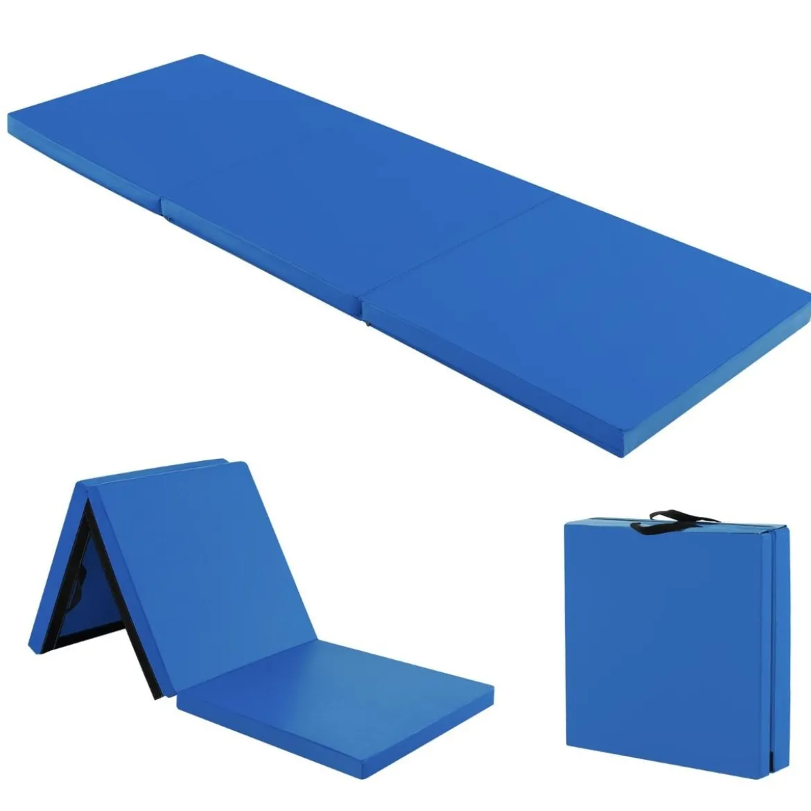Klappbare Weichbodenmatte mit 2 Griffen Rutschfeste Gymnastikmatte 180 x 60 x 5 cm