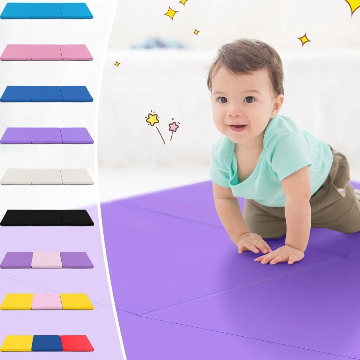 Klappbare Weichbodenmatte mit 2 Griffen Rutschfeste Gymnastikmatte 180 x 60 x 5 cm