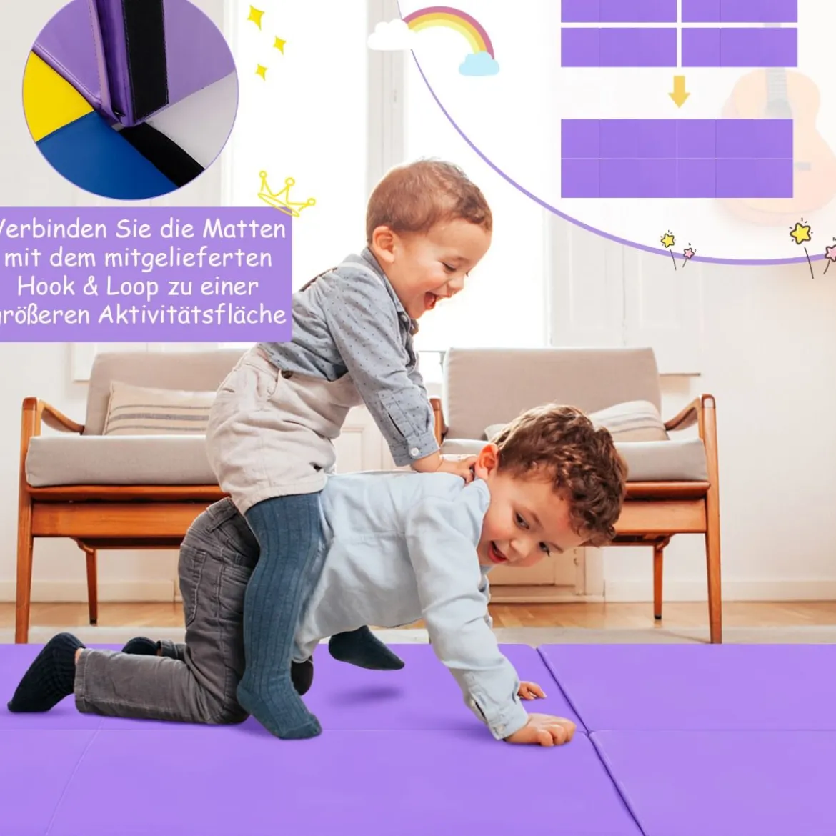 Klappbare Weichbodenmatte mit 2 Griffen Rutschfeste Gymnastikmatte 180 x 60 x 5 cm