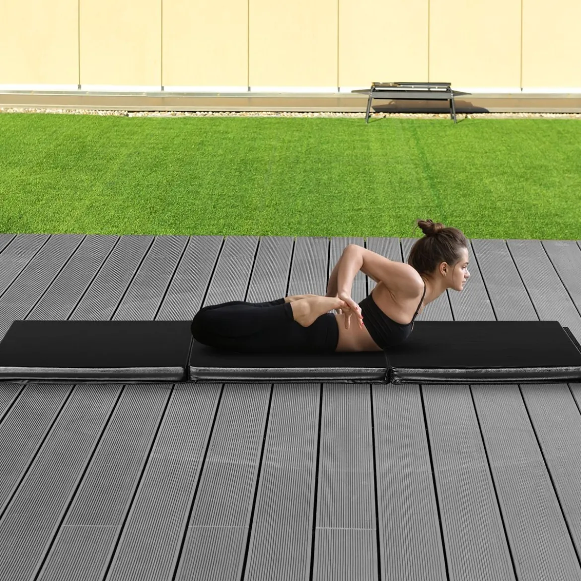 Klappbare Weichbodenmatte mit 2 Griffen Rutschfeste Gymnastikmatte 180 x 60 x 5 cm