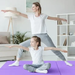 Klappbare Weichbodenmatte mit 2 Griffen Rutschfeste Gymnastikmatte 180 x 60 x 5 cm