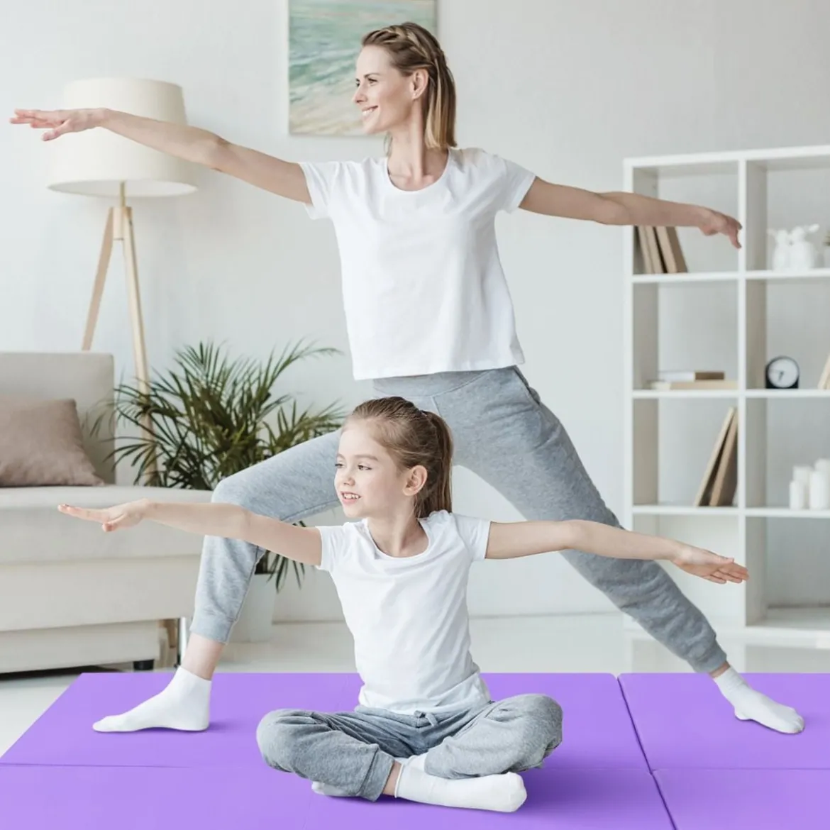 Klappbare Weichbodenmatte mit 2 Griffen Rutschfeste Gymnastikmatte 180 x 60 x 5 cm