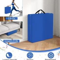 Klappbare Weichbodenmatte mit 2 Griffen Rutschfeste Gymnastikmatte 180 x 60 x 5 cm