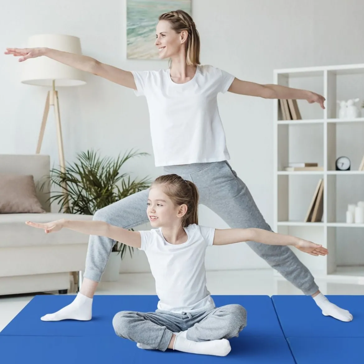 Klappbare Weichbodenmatte mit 2 Griffen Rutschfeste Gymnastikmatte 180 x 60 x 5 cm