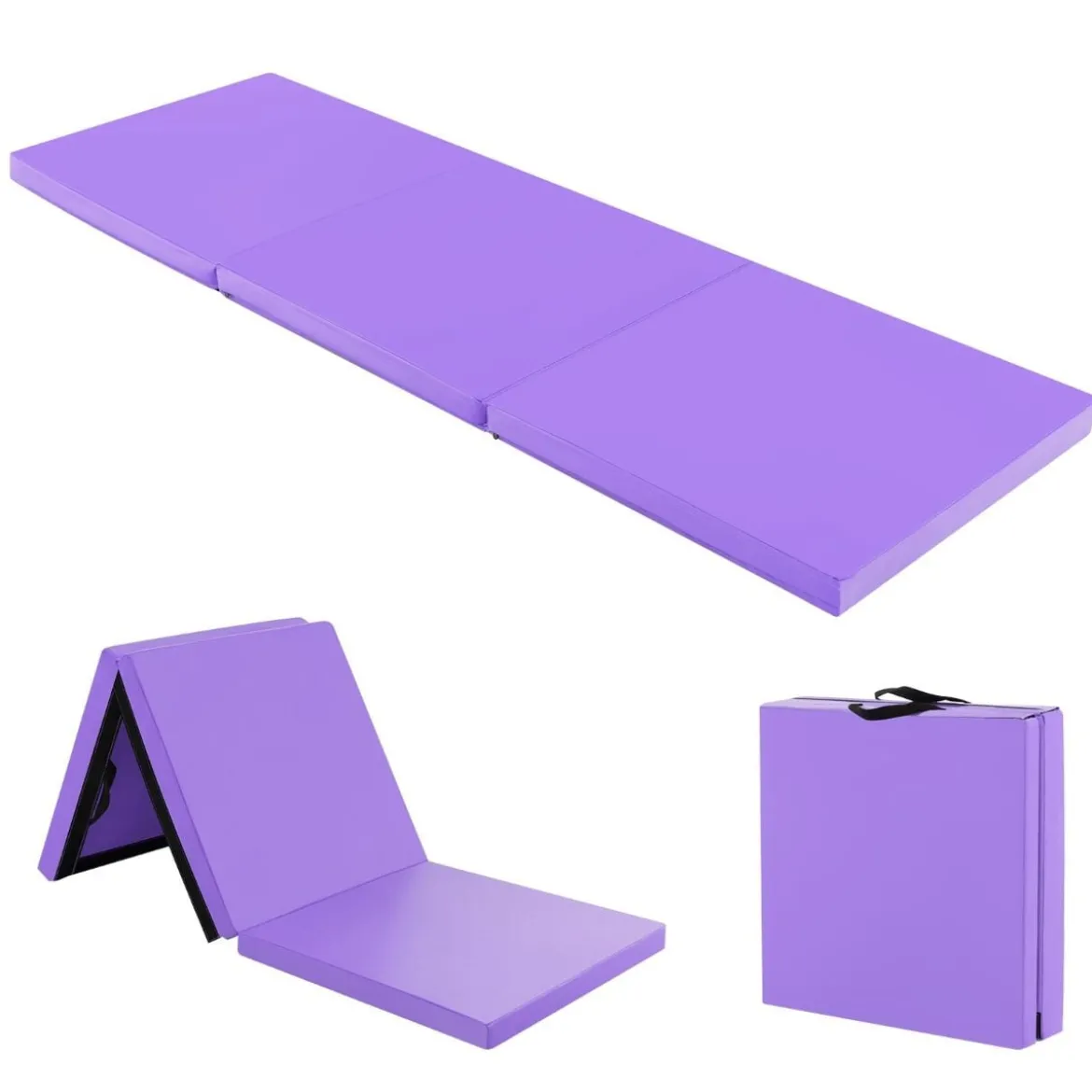 Klappbare Weichbodenmatte mit 2 Griffen Rutschfeste Gymnastikmatte 180 x 60 x 5 cm