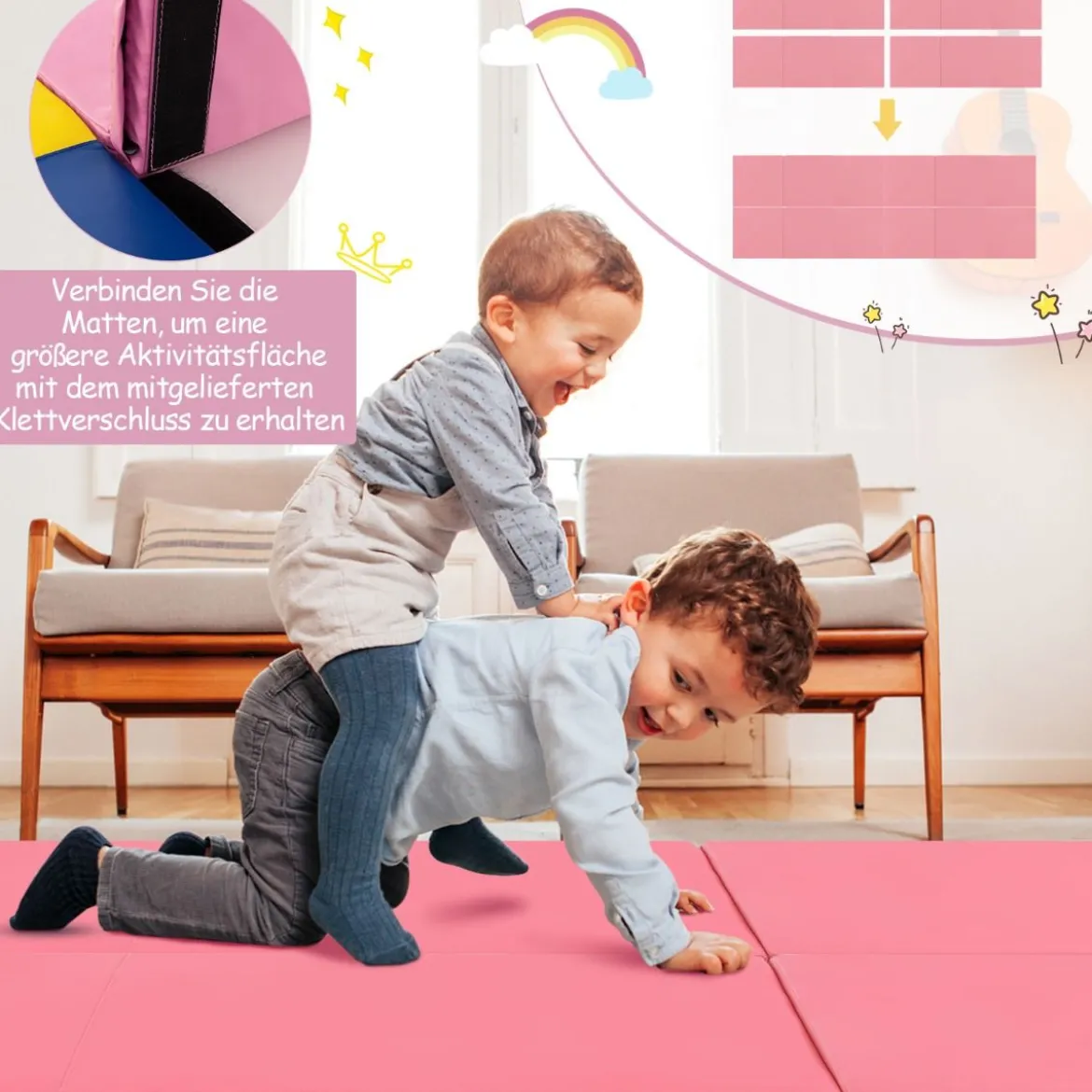 Klappbare Weichbodenmatte mit 2 Griffen Rutschfeste Gymnastikmatte 180 x 60 x 5 cm