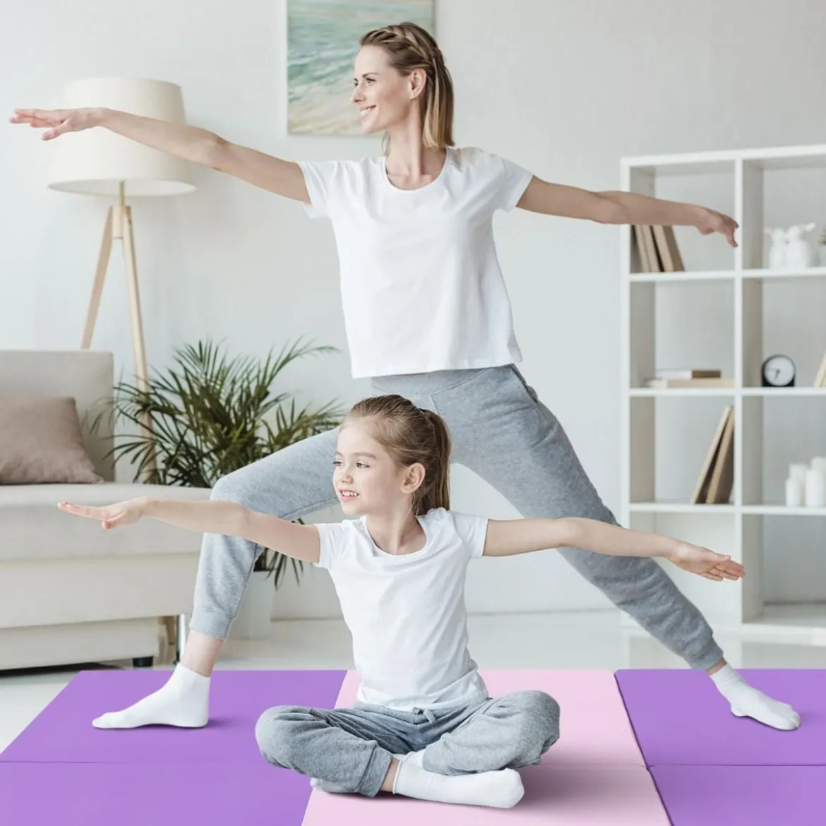 Klappbare Weichbodenmatte mit 2 Griffen Rutschfeste Gymnastikmatte 180 x 60 x 5 cm