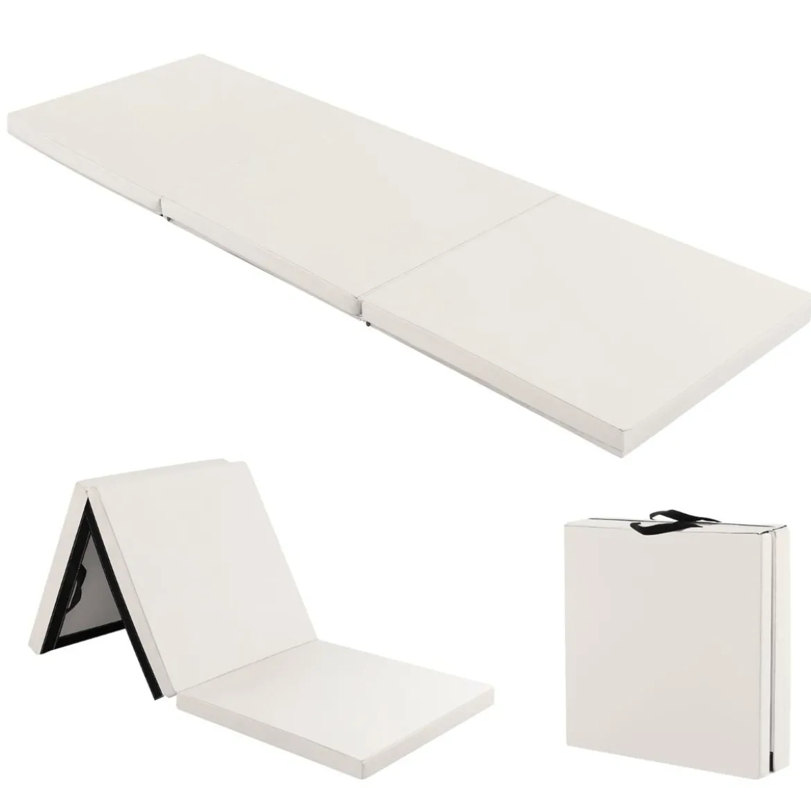Klappbare Weichbodenmatte mit 2 Griffen Rutschfeste Gymnastikmatte 180 x 60 x 5 cm