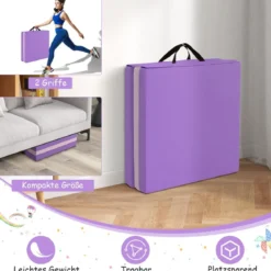 Klappbare Weichbodenmatte mit 2 Griffen Rutschfeste Gymnastikmatte 180 x 60 x 5 cm