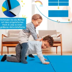 Klappbare Weichbodenmatte mit 2 Griffen Rutschfeste Gymnastikmatte 180 x 60 x 5 cm