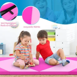 Klappbare Weichbodenmatte Tragbar Gymnastikmatte Yogamatte 240 x 117 x 5 cm