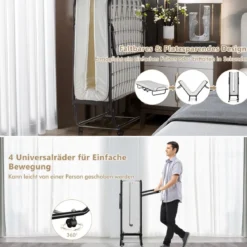 Klappbett auf Rädern mit Matratze für Erwachsene 190 x 80 x 39 cm hergestellt in Italien Herkunft: Italien