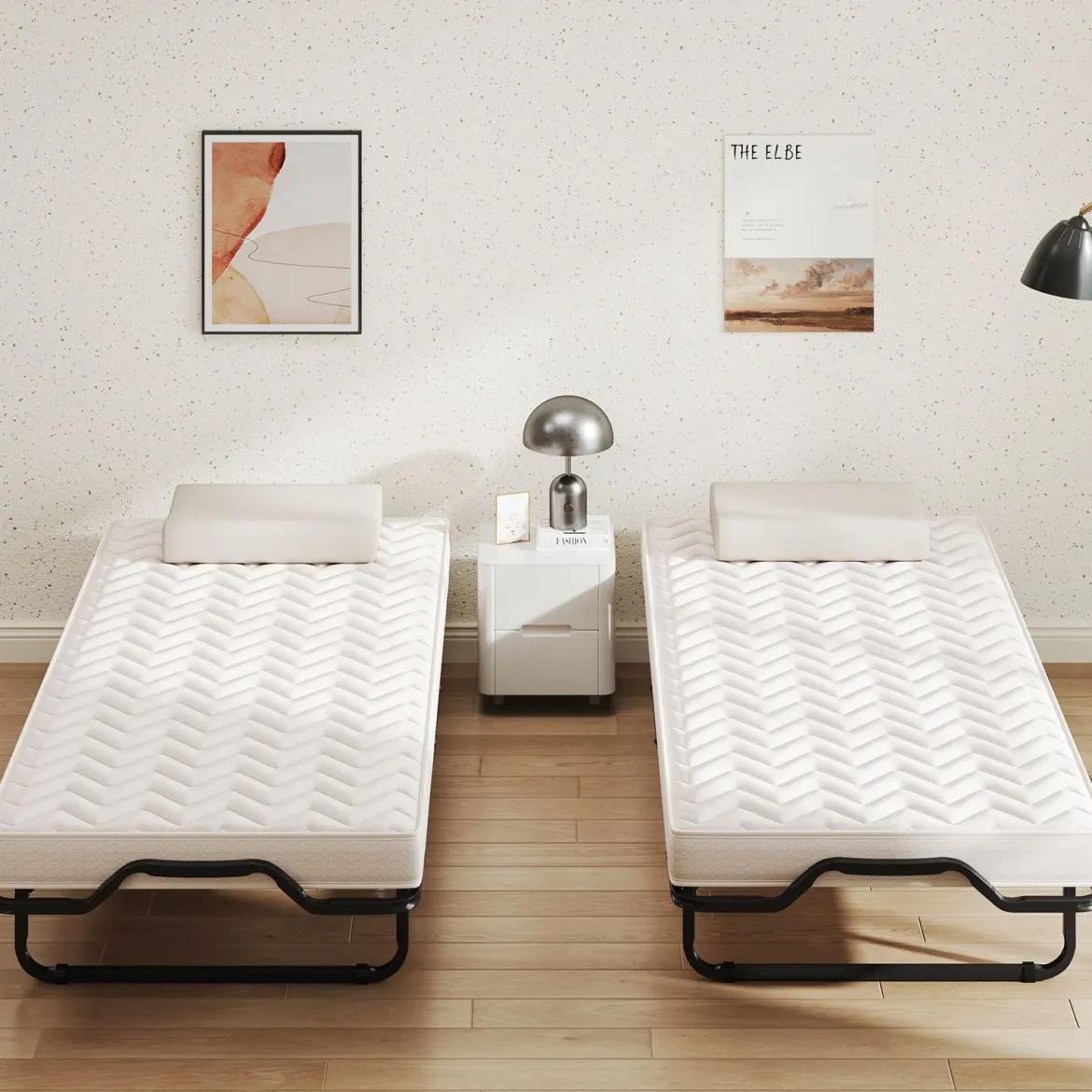 Klappbett 90x200 Cm Memory Foam Matratze Rollen Platzsparend Für Gäste Italien Schwarz