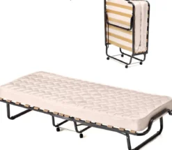 Klappbett 80x200 Cm Memory Foam Matratze Rollen Für Gäste Italien Schwarz