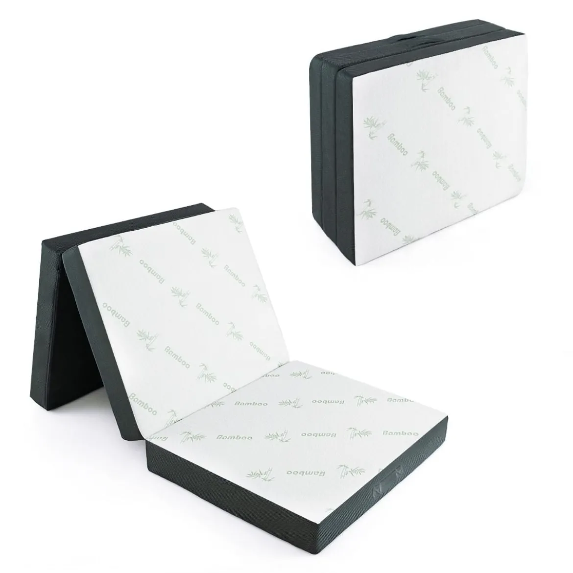 Klappmatratze 10 cm Dicke 3-Fach Klappbare Matratze 193 x 80 x 10 cm Weiß & Grau