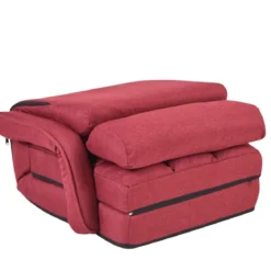 Klappsofa Schlafsofa Bodenstuhlsofa Liegebett verstellbar mit Armlehnen & Kissen Rot