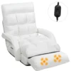 Klappsofa Schlafsofa Bodenstuhlsofa Liegebett verstellbar mit Armlehnen & Kissen Weiß