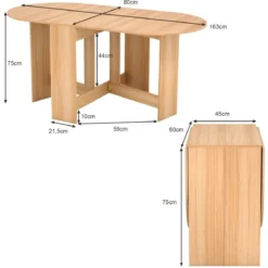 Klapptisch Rund Balkontisch Klappbarer Gartentisch Natur