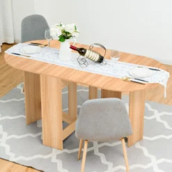 Klapptisch Rund Balkontisch Klappbarer Gartentisch Natur