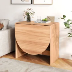 Klapptisch Rund Balkontisch Klappbarer Gartentisch Natur