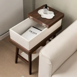 Klapptisch Sofatisch mit um 180° klappbarer Platte 60 x 30 x 60 cm Dunkelbraun