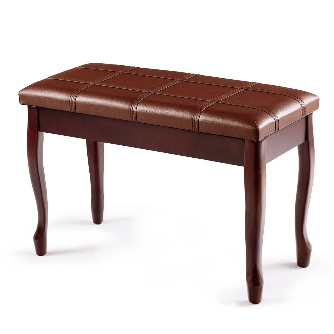 Klavierbank mit Notenfach Klavierhocker aus Massivhoz 75 x 35 x 49 cm Braun
