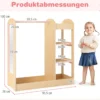 Kleidergarderobe für Kinder Kostümgarderobe für Kinder mit Spiegel 93,5 x 38 x 100 cm Natur