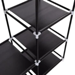 Kleiderschrank Textilschrank Garderobenschrank Stoffschrank mit Kleiderstange 150x46x179cm