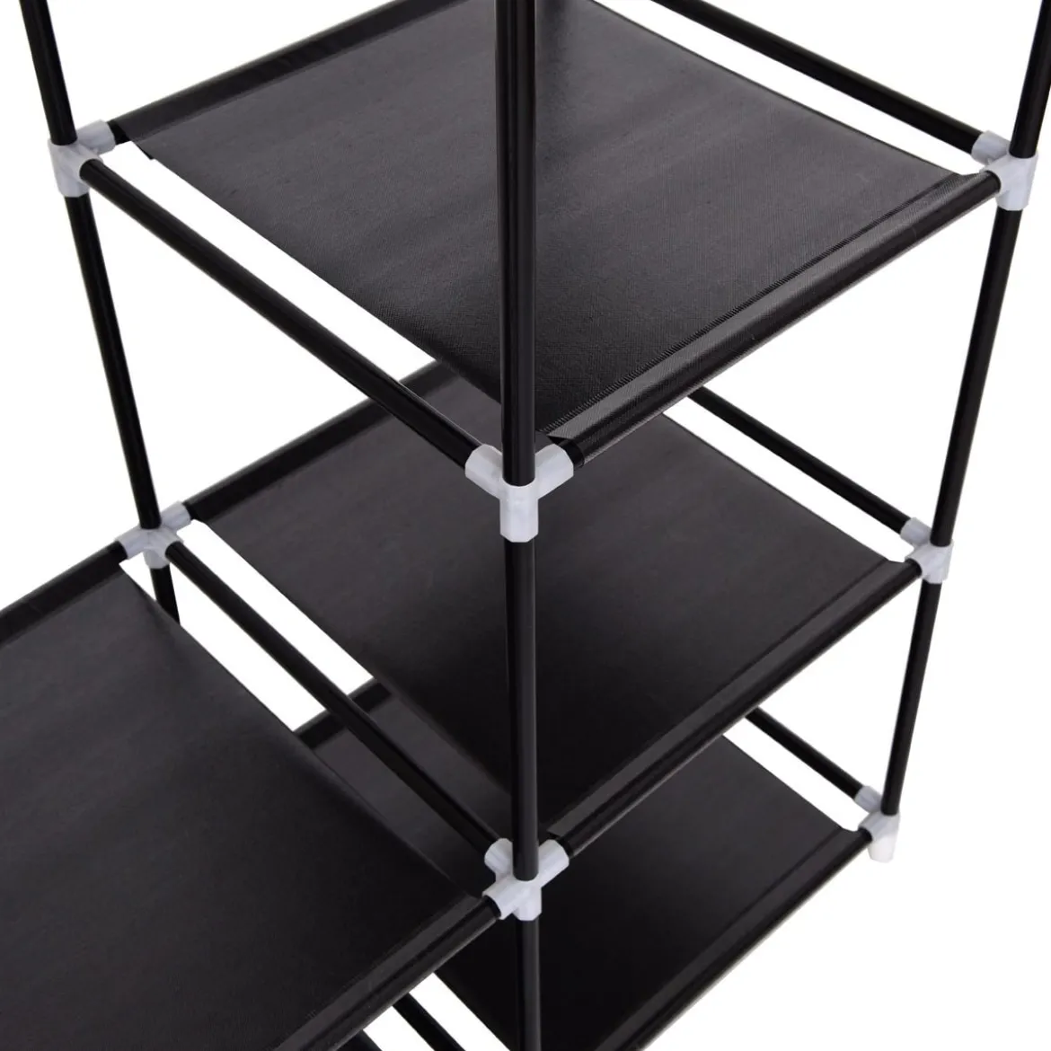 Kleiderschrank Textilschrank Garderobenschrank Stoffschrank mit Kleiderstange 150x46x179cm