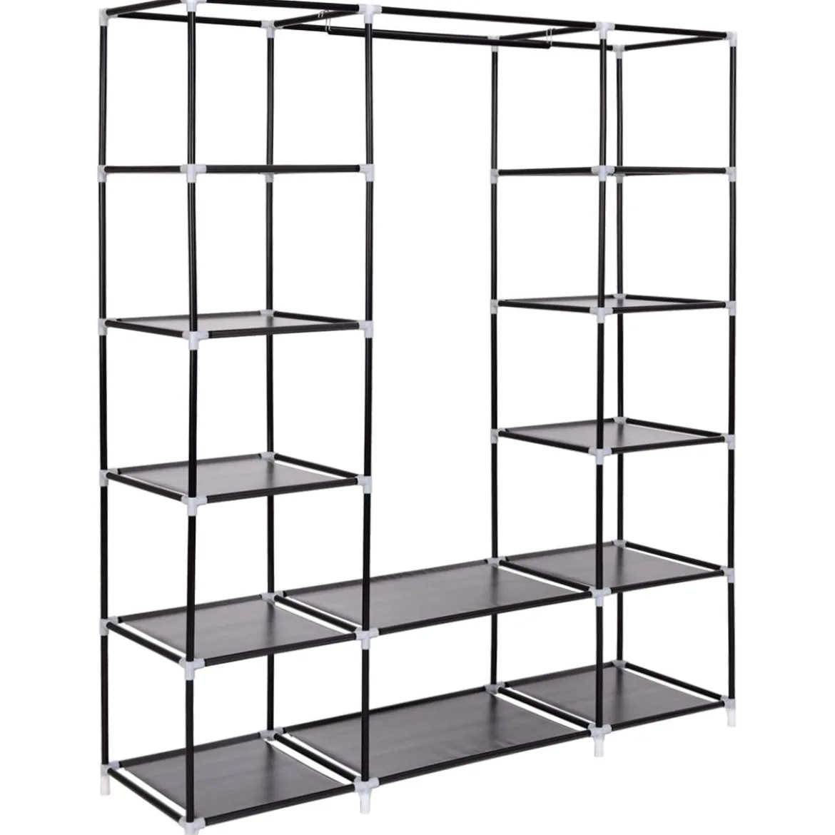 Kleiderschrank Textilschrank Garderobenschrank Stoffschrank mit Kleiderstange 150x46x179cm