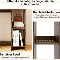 Kleiner Schreibtisch mit 2 Fächern Computertisch Bürotisch PC-Tisch 80 x 40 x 74 cm Weiß/Braun/Natur/Schwarz