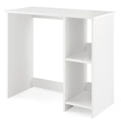 Kleiner Schreibtisch mit 2 Fächern Computertisch Bürotisch PC-Tisch 80 x 40 x 74 cm Weiß/Braun/Natur/Schwarz