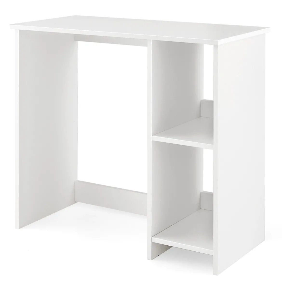 Kleiner Schreibtisch mit 2 Fächern Computertisch Bürotisch PC-Tisch 80 x 40 x 74 cm Weiß/Braun/Natur/Schwarz