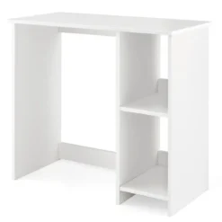 Kleiner Schreibtisch mit 2 Fächern Computertisch Bürotisch PC-Tisch 80 x 40 x 74 cm Weiß/Braun/Natur/Schwarz