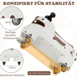 Kleinkind Aufsitzspielzeug Fahrzeug mit Stauraum unter dem Sitz Lichter Musik & Hupe Weiß