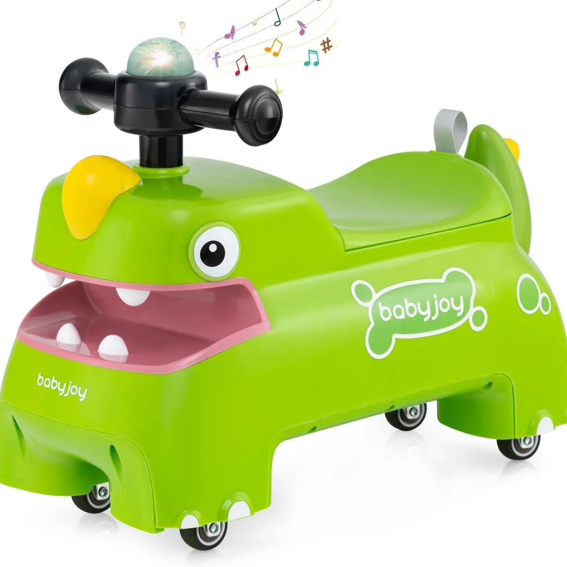 Kleinkind Aufsitzspielzeug Fahrzeug mit Stauraum unter dem Sitz Lichter Musik & Hupe Grün