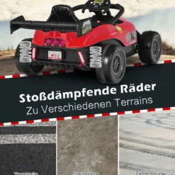 Kleinkind-Elektroauto 12-V-Kinderauto Elektrisches Rennauto für Kleinkinder mit Fernbedienung Rot