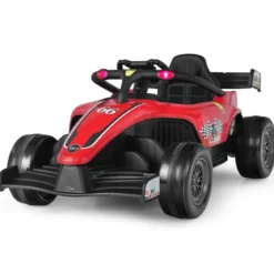 Kleinkind-Elektroauto 12-V-Kinderauto Elektrisches Rennauto für Kleinkinder mit Fernbedienung Rot