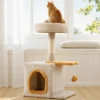 Klein Kratzbaum mit Fischförmigem Plattform Holz Katzenbaum Katzenkratzbaum Kletterbaum