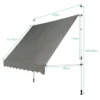 Klemmmarkise Balkonmarkise höhenverstellbar Markise mit Handkurbel Sonnenschutz250 x 120 cm Grau