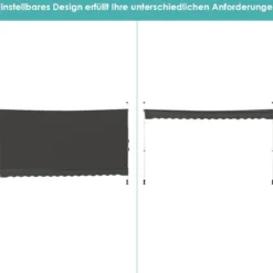 Klemmmarkise 350 cm breit Balkonmarkise ohne Bohren UV-beständig höhenverstellbar