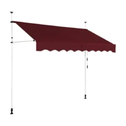 Klemmmarkise 350 cm breit Balkonmarkise ohne Bohren UV-beständig höhenverstellbar