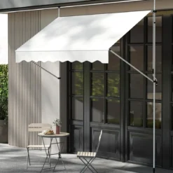 Klemmmarkise ohne Bohren mit Handkurbel Höhenverstellbare & UV-beständige 250 cm