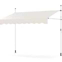 Klemmmarkise ohne Bohren mit Handkurbel Höhenverstellbare & UV-beständige 250 cm