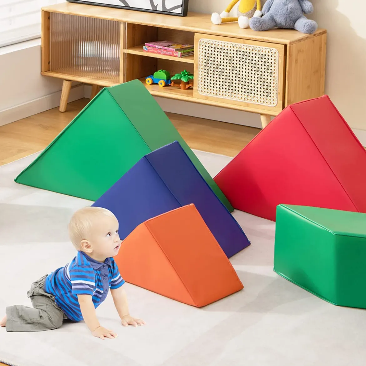 Kletterblöcke 7-Teiliges Kletter- und Krabbel-Spielset aus Schaumstoff Mehrfarbig