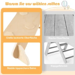 Kletterdreieck mit Rutsche & Kletterbogen Klettergerüst inkl. Doppelseitige Rampe