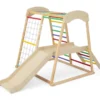 Klettergerüst Indoor Pull Up Bar & Rutsche & Kletternetz & Leiter & Tunnel 205 x 112 x 120 cm Bunt