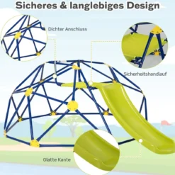 Kletterkuppel & Rutsche Klettergerüst in Kuppelform 241,5 x 183 x 91,5 cm Gleb