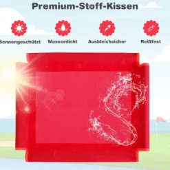 Kletterkuppel & Rutsche Klettergerüst in Kuppelform 241,5 x 183 x 91,5 cm Rot