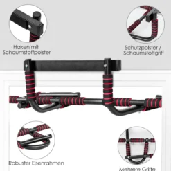 Klimmzugstange für den Türrahmen tragbare Türstange multifunktional fürs Krafttraining Schwarz